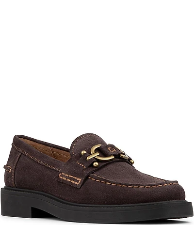 Donald Pliner Galilee Suede Bit Buckle Loafers