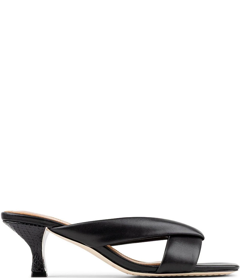 Donald Pliner Gennessa Leather Kitten Heel Dress Slide Sandals