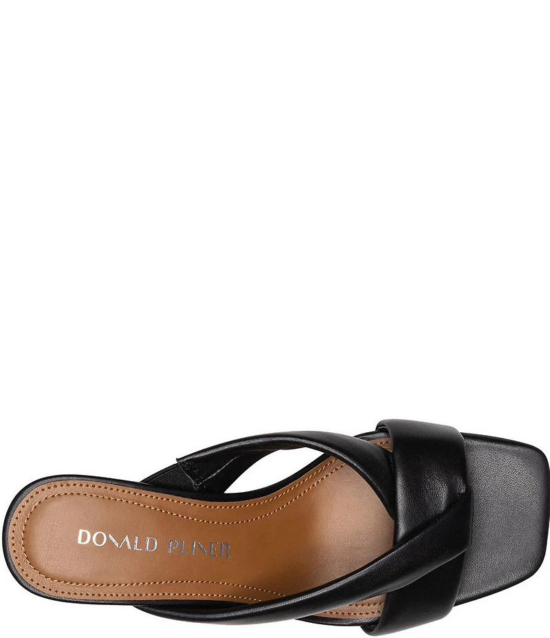 Donald Pliner Gennessa Leather Kitten Heel Dress Slide Sandals