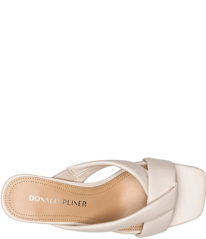 Donald Pliner Gennessa Leather Kitten Heel Dress Slide Sandals