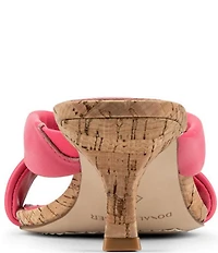 Donald Pliner Gennessa Leather Kitten Heel Cork Dress Slide Sandals