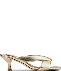 Donald Pliner Gennessa Metallic Leather Kitten Heel Dress Slide Sandals