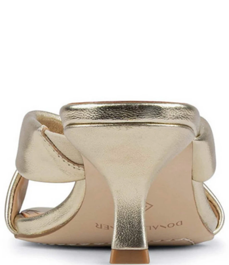 Donald Pliner Gennessa Metallic Leather Kitten Heel Dress Slide Sandals