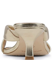 Donald Pliner Gennessa Metallic Leather Kitten Heel Dress Slide Sandals