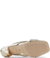 Donald Pliner Gennessa Metallic Leather Kitten Heel Dress Slide Sandals