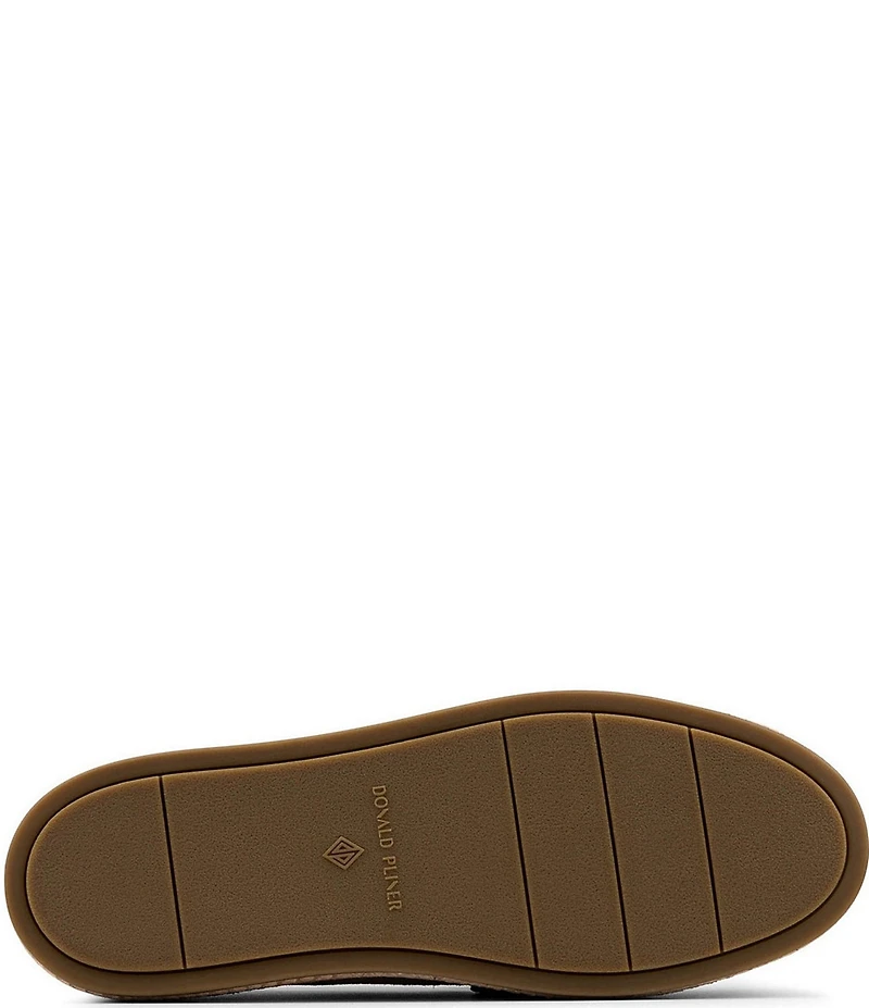 Donald Pliner Genova Suede and Snake Print Platform Penny Loafers