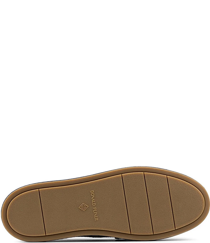 Donald Pliner Genova Suede and Snake Print Platform Penny Loafers