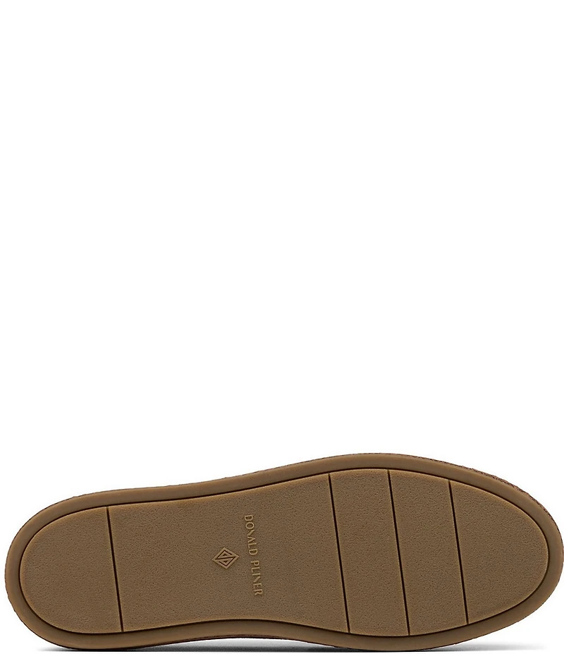 Donald Pliner Genova Suede and Snake Print Platform Penny Loafers