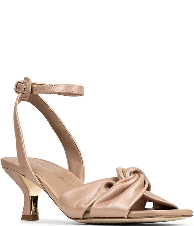 Donald Pliner Gideon Leather Twist Knot Croco Heel Dress Sandals