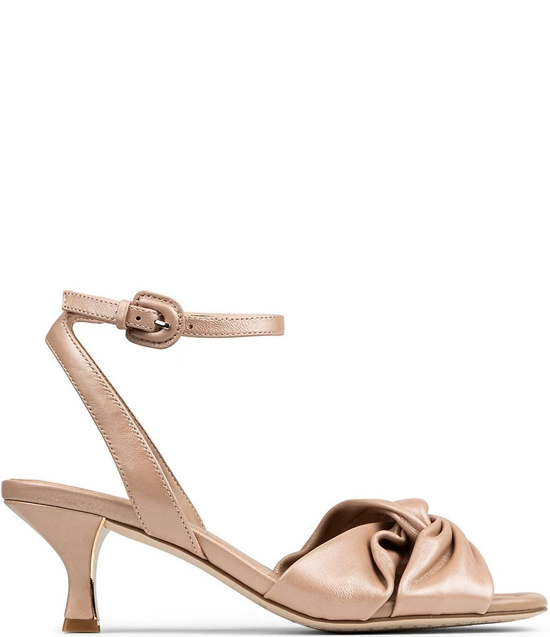 Donald Pliner Gideon Leather Twist Knot Croco Heel Dress Sandals