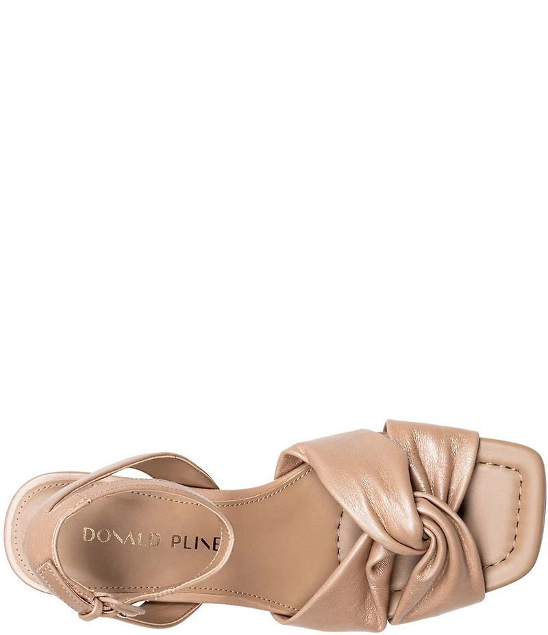 Donald Pliner Gideon Leather Twist Knot Croco Heel Dress Sandals
