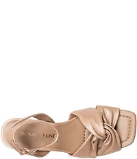 Donald Pliner Gideon Leather Twist Knot Croco Heel Dress Sandals