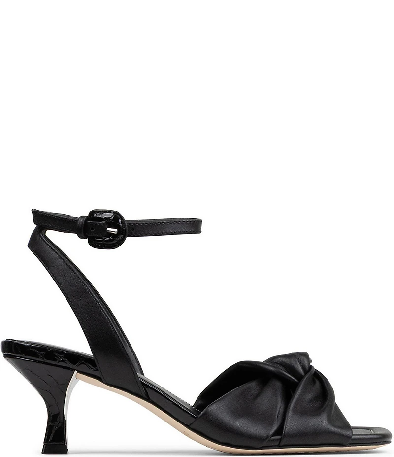 Donald Pliner Gideon Leather Twist Knot Croco Heel Dress Sandals