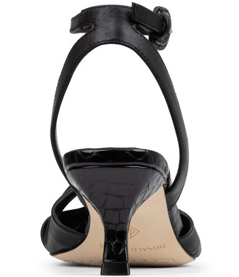 Donald Pliner Gideon Leather Twist Knot Croco Heel Dress Sandals