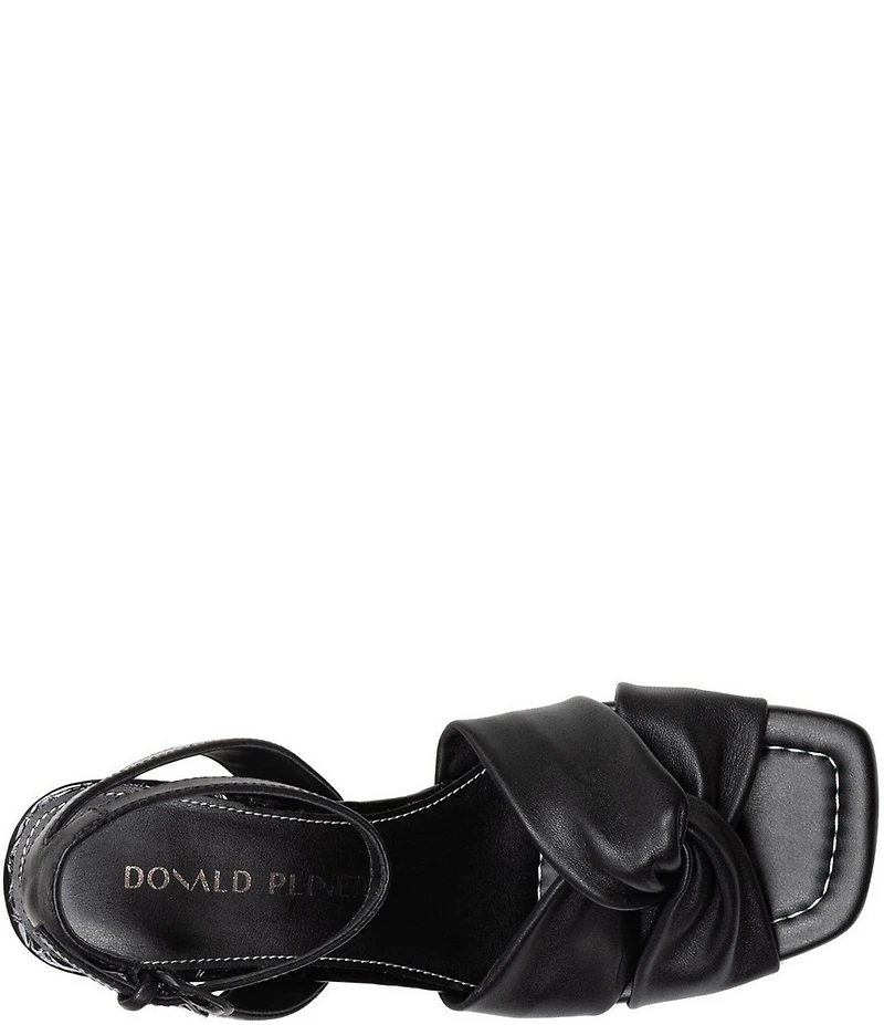 Donald Pliner Gideon Leather Twist Knot Croco Heel Dress Sandals