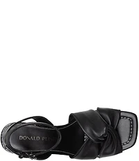 Donald Pliner Gideon Leather Twist Knot Croco Heel Dress Sandals