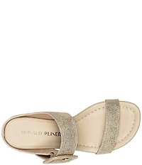 Donald Pliner Gizelle Cork Buckle Banded Slide Wedge Sandals