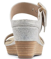 Donald Pliner Gizelle Cork Buckle Banded Slide Wedge Sandals