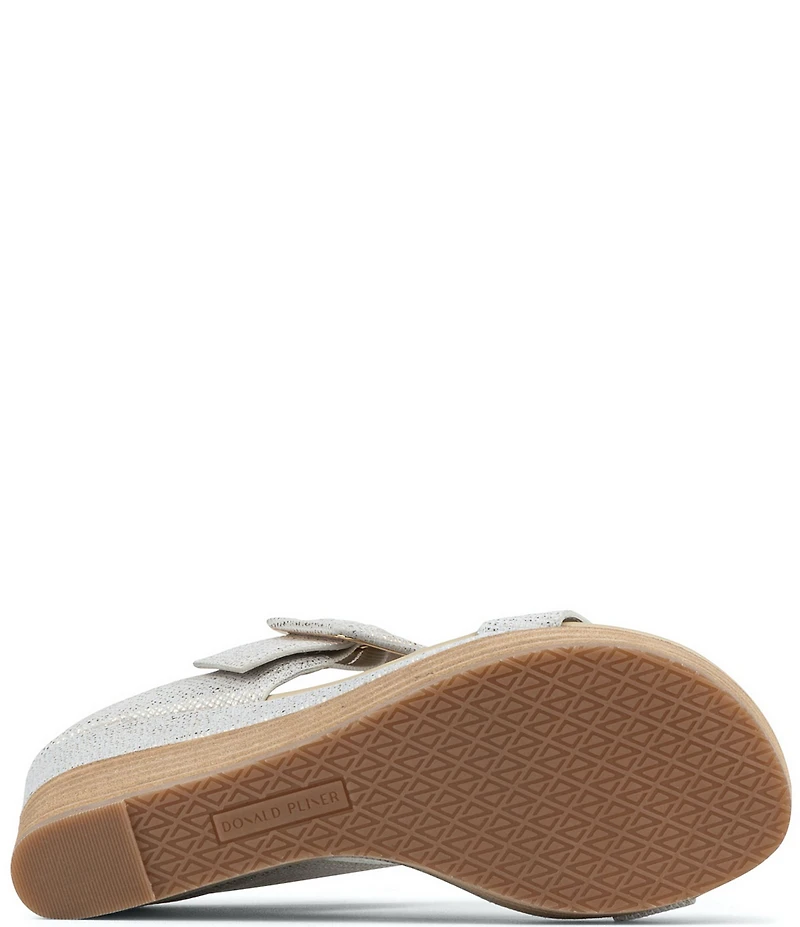 Donald Pliner Gizelle Cork Buckle Banded Slide Wedge Sandals