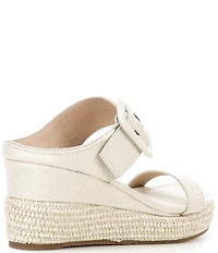 Donald Pliner Gizelle Leather Adjustable Buckle Double Banded Wedge Sandals