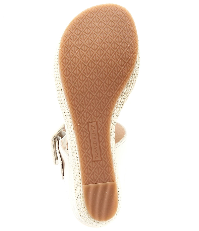 Donald Pliner Gizelle Leather Adjustable Buckle Double Banded Wedge Sandals