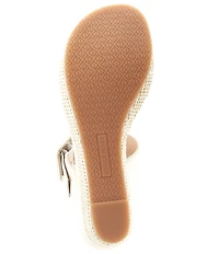 Donald Pliner Gizelle Leather Adjustable Buckle Double Banded Wedge Sandals