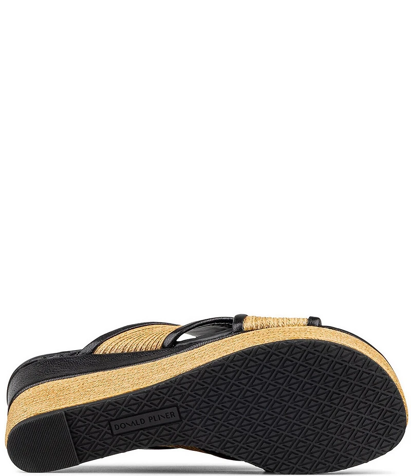 Donald Pliner Gorgina Raffia X Band Platform Wedge Slide Sandals