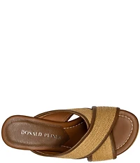 Donald Pliner Gorgina Raffia X Band Platform Wedge Slide Sandals