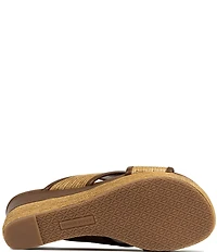 Donald Pliner Gorgina Raffia X Band Platform Wedge Slide Sandals