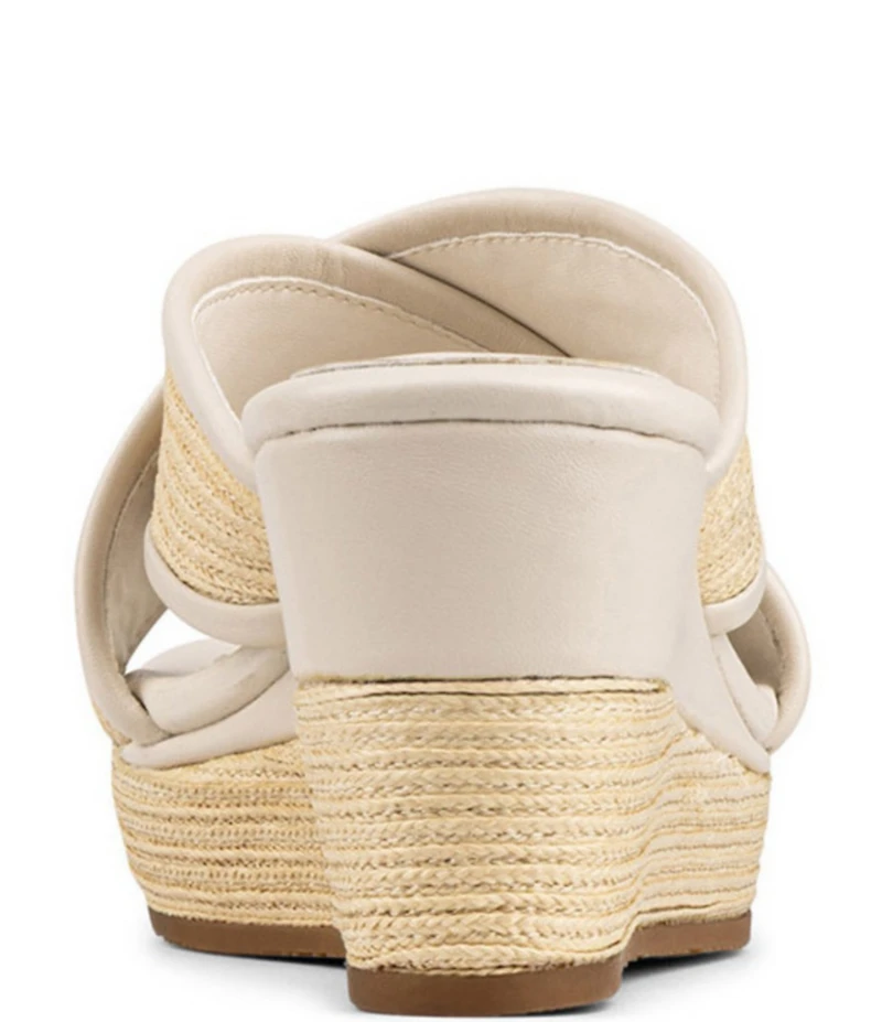 Donald Pliner Gorgina Raffia X Band Platform Wedge Slide Sandals