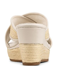 Donald Pliner Gorgina Raffia X Band Platform Wedge Slide Sandals