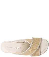 Donald Pliner Gorgina Raffia X Band Platform Wedge Slide Sandals