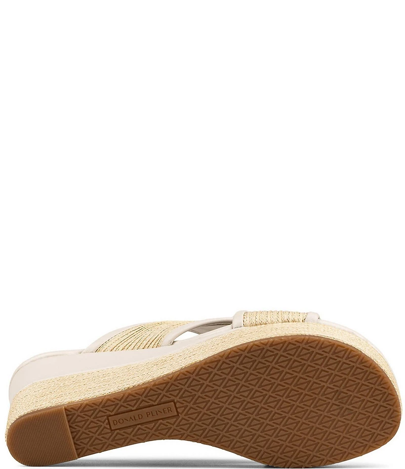Donald Pliner Gorgina Raffia X Band Platform Wedge Slide Sandals