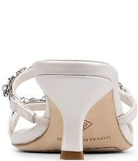 Donald Pliner Griffon Pearlized Leather Jewel Ornamented Dress Slide Sandals
