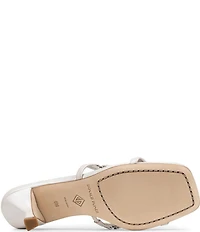 Donald Pliner Griffon Pearlized Leather Jewel Ornamented Dress Slide Sandals