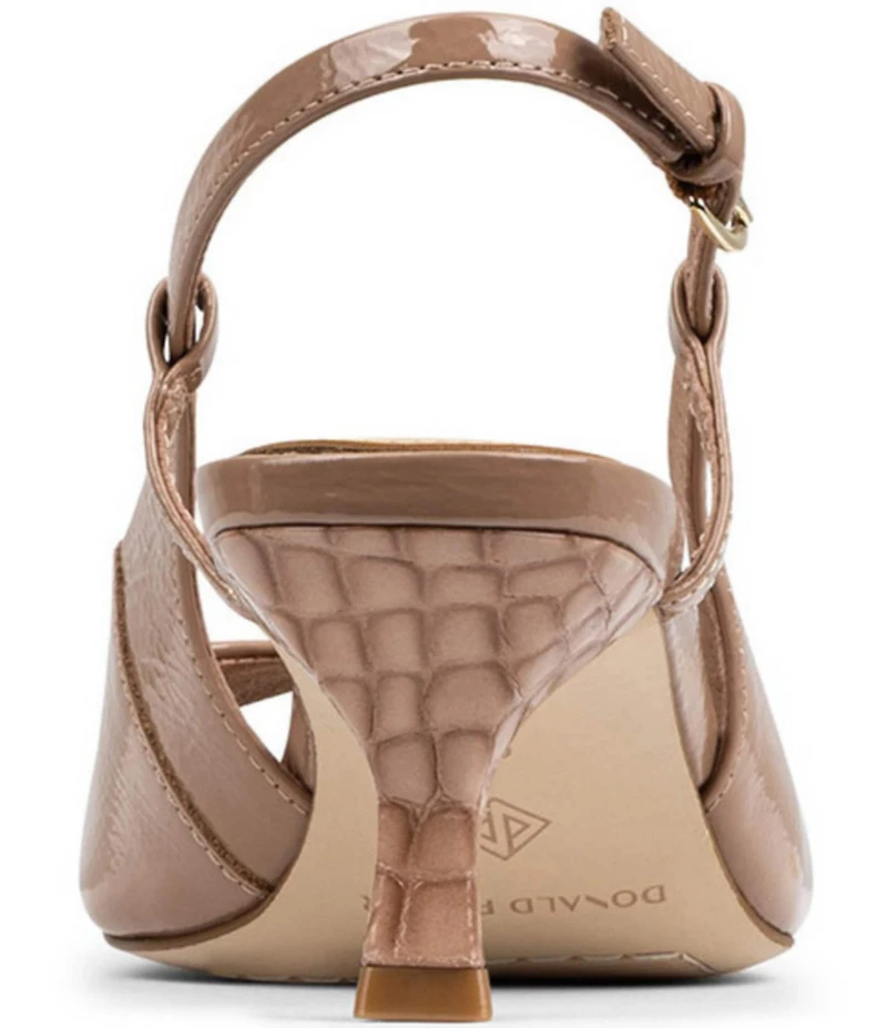 Donald Pliner Grinn Crinkle Patent Leather Peep Toe Slingback Pumps