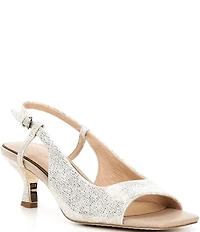 Donald Pliner Grinn Metallic Leather Peep Toe Slingback Dress Pumps