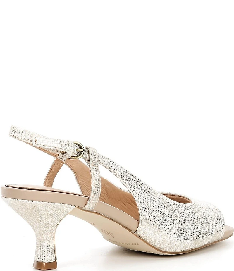 Donald Pliner Grinn Metallic Leather Peep Toe Slingback Dress Pumps