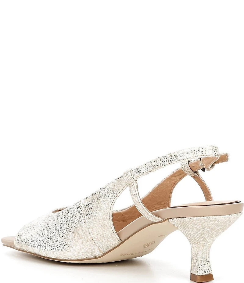 Donald Pliner Grinn Metallic Leather Peep Toe Slingback Dress Pumps