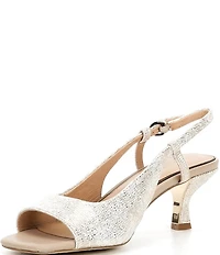 Donald Pliner Grinn Metallic Leather Peep Toe Slingback Dress Pumps