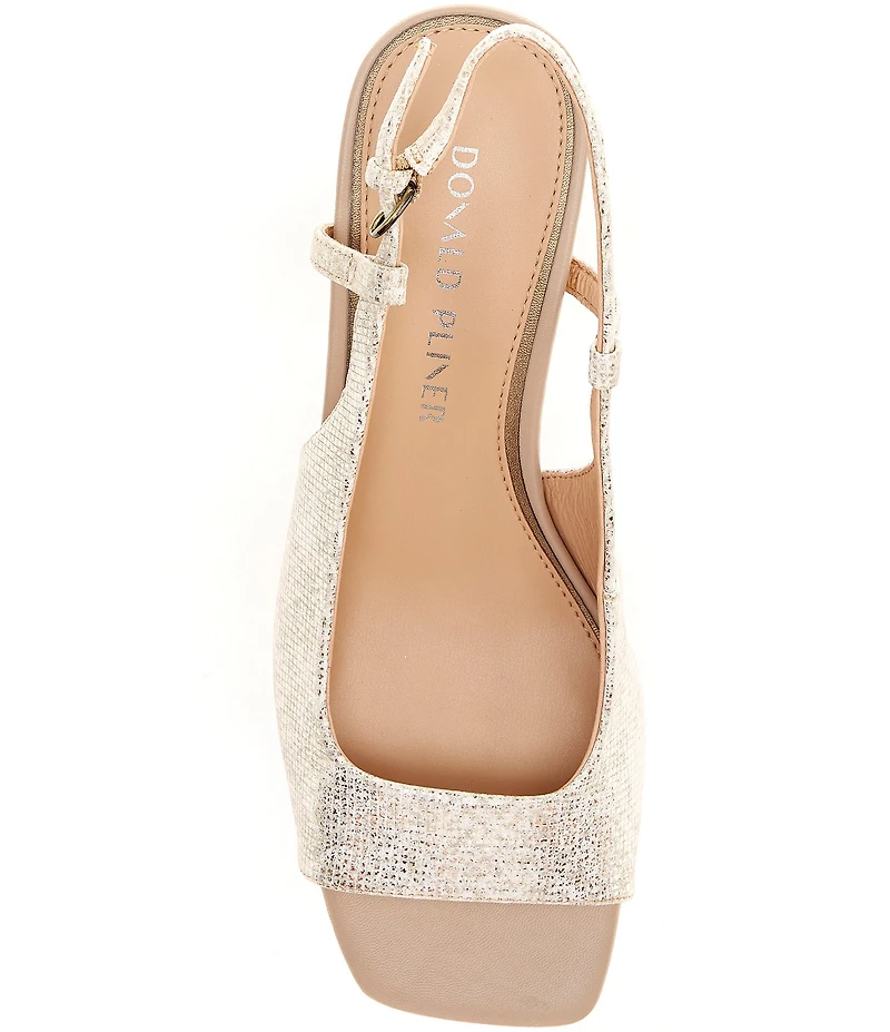 Donald Pliner Grinn Metallic Leather Peep Toe Slingback Dress Pumps