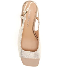 Donald Pliner Grinn Metallic Leather Peep Toe Slingback Dress Pumps