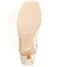 Donald Pliner Grinn Metallic Leather Peep Toe Slingback Dress Pumps