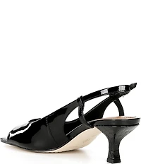 Donald Pliner Grinn Patent Leather Slingback Peep Toe Croco Heel Dress Pumps