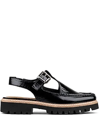 Donald Pliner Halliday Crinkle Patent Cutout Slingback Loafers
