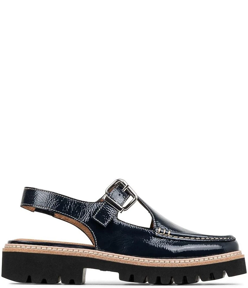 Donald Pliner Halliday Crinkle Patent Cutout Slingback Loafers