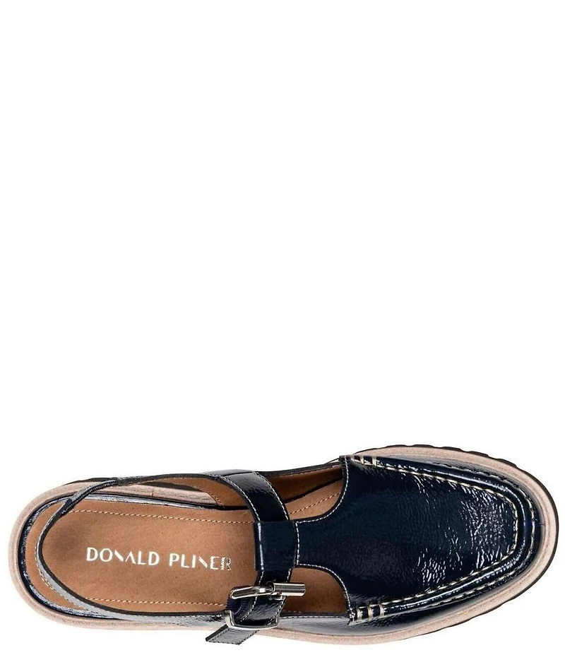 Donald Pliner Halliday Crinkle Patent Cutout Slingback Loafers