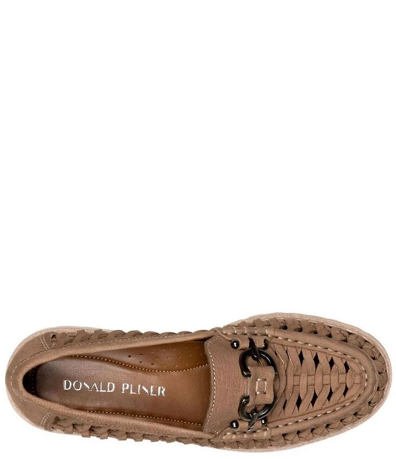 Donald Pliner Hansine Woven Nubuck Bit Strap Lugged Loafers