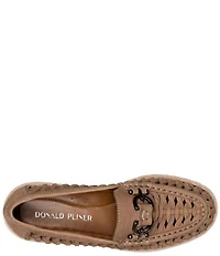Donald Pliner Hansine Woven Nubuck Bit Strap Lugged Loafers