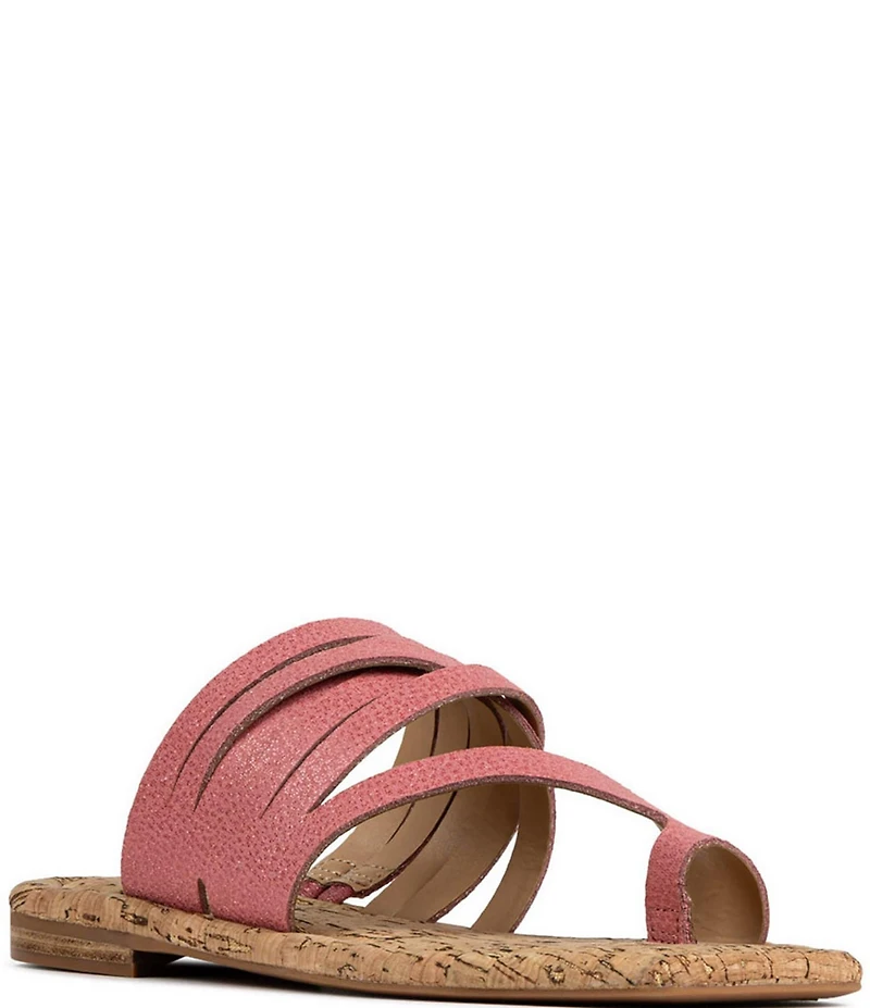 Donald Pliner Hazie Leather Strappy Toe Ring Flat Sandals